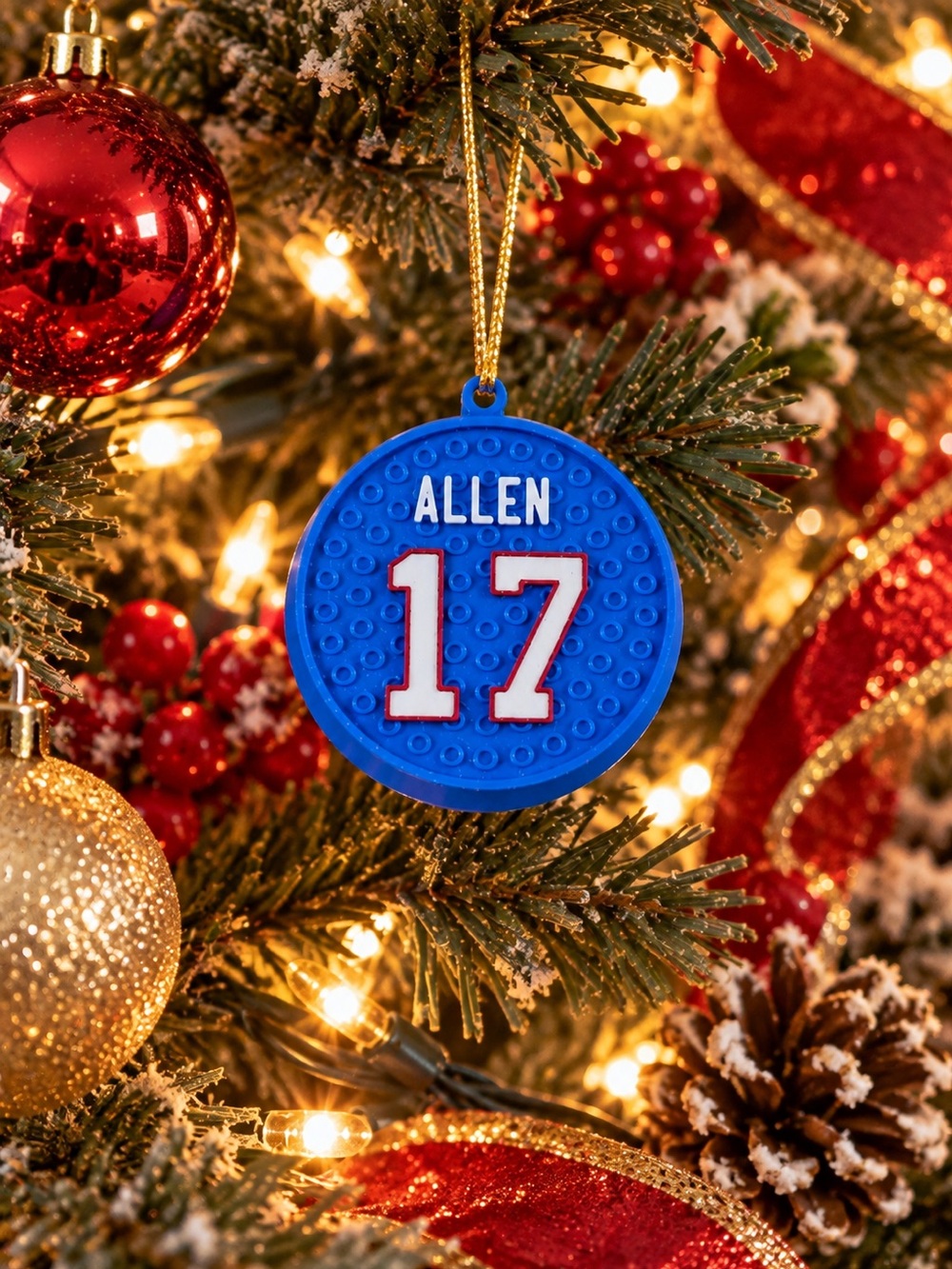 Josh Allen #17 Buffalo Football 3D Printed Christmas Ornament
